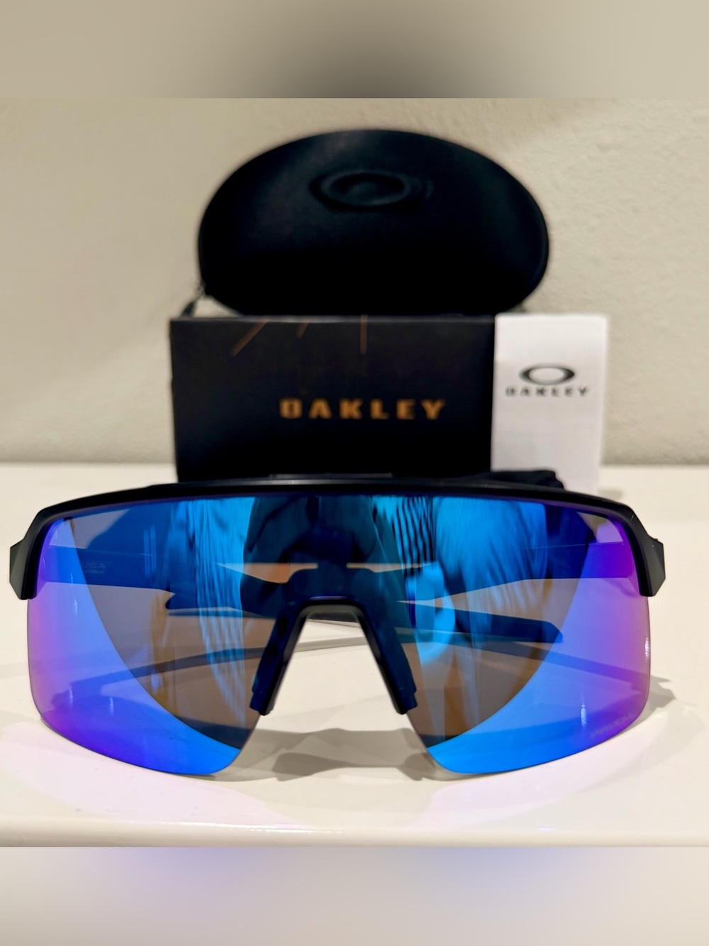 Oakley Sutro Lite Prizm Sapphire Sunglasses Matte Black Shield Frame